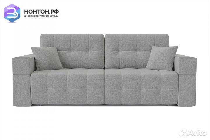 Диван еврокнижка Венеция рогожка серая