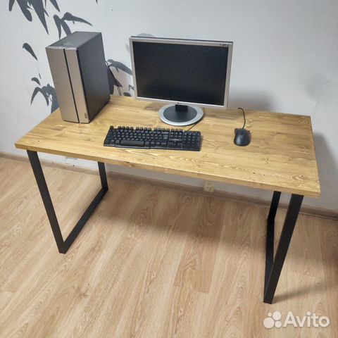 Компьютерный стол лофт из массива