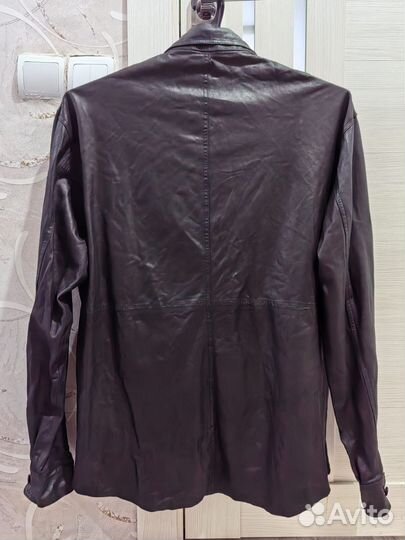 Кожаная рубашка мужская натуральная
