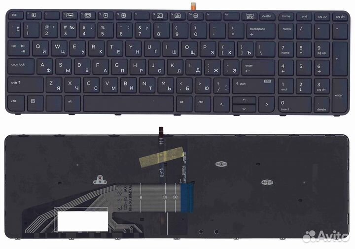 Клавиатура для HP ProBook 450 G3+рамка+подсветка