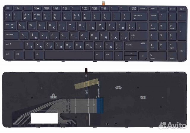 Клавиатура для HP ProBook 450 G3+рамка+подсветка