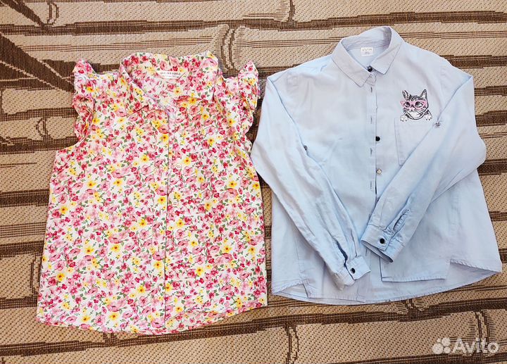 Две блузки на девочку 140