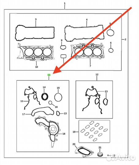 68078554AD Комплект прокладок переднии Jeep 3.6