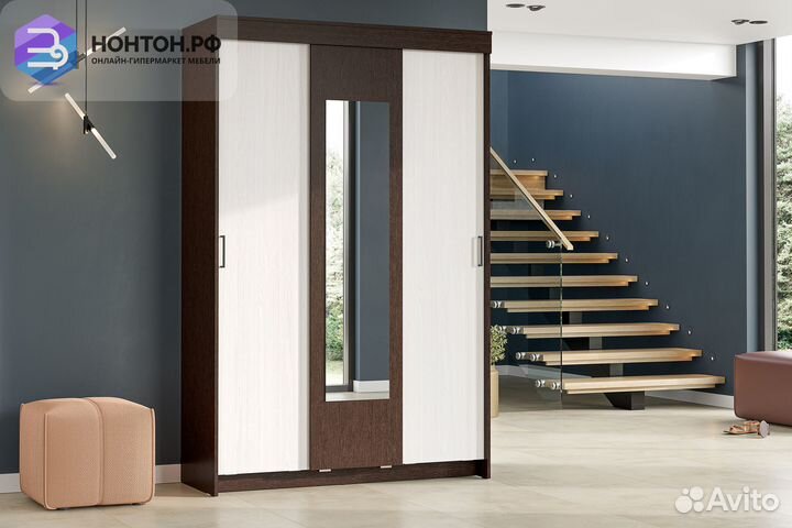 Шкаф-купе Элана дуб венге / ясень анкор светлый