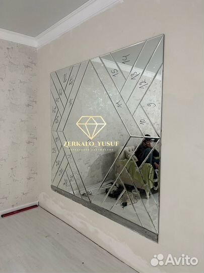 Зеркальное панно/ ромбики/ плитки/ с фацетом