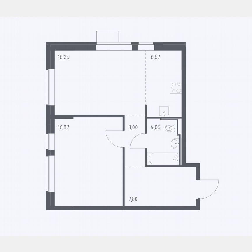 2-к. квартира, 54,6 м², 6/15 эт.