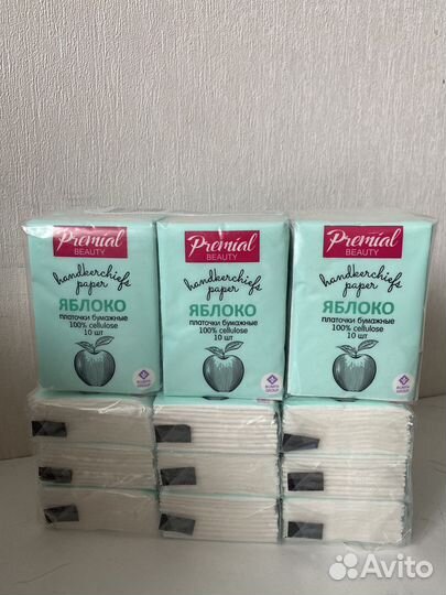 Платочки Premial Beauty яблоко, 10 листов, 6 пачек