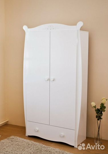 Шкаф двустворчатый детский белый Можга