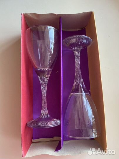 2 фужера, подарочный набор. Новый