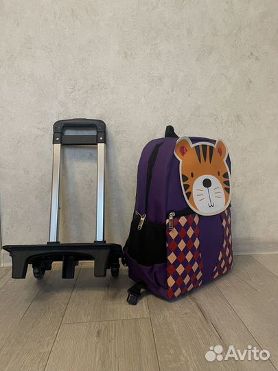 Детский рюкзак на колесах с выдвижной ручкой