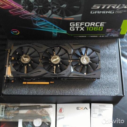 Видеокарта gtx 1060 6gb asus strix