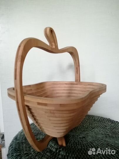 Ваза-трансформер из дерева для фруктов, конфет