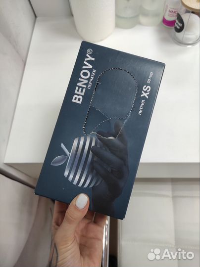 Перчатки нитриловые черные