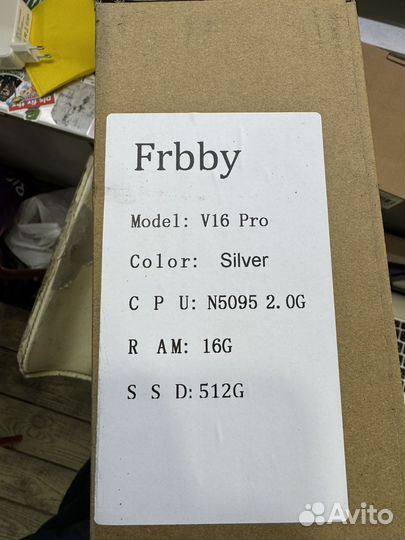 Новый ноутбук frbby V16 Pro 4 ядра/16/512 SSD