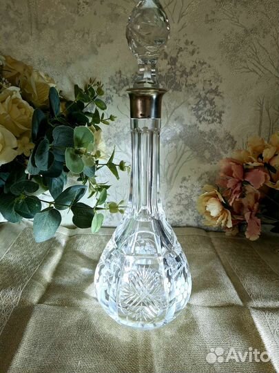 Графин хрусталь с серебром проба 875