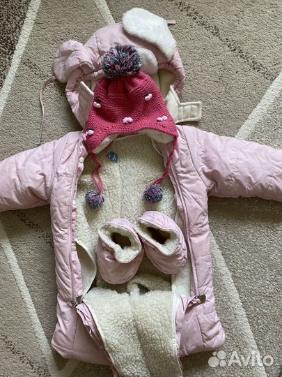 Зимний комбинезон для девочки 74 размер