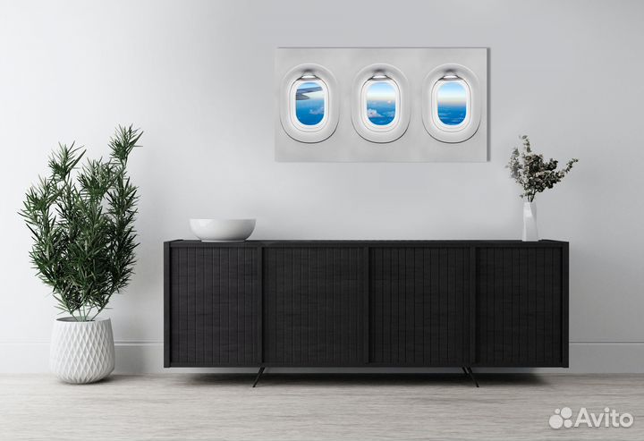 Иллюминатор самолета Место у окна Картина 80х40