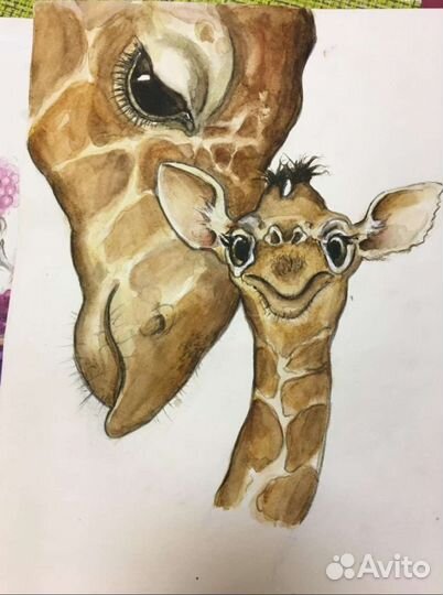 Картина акварель. Размер А 3