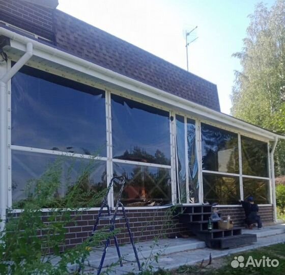 Мягкие окна на беседку для террасы