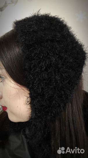 Повязка мини чепчик косынка в стиле 40х пушистая