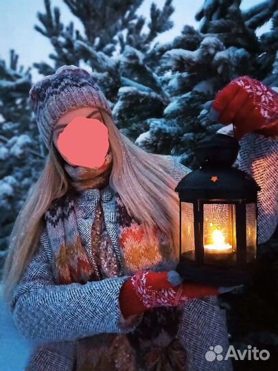 Шапка с шарфом