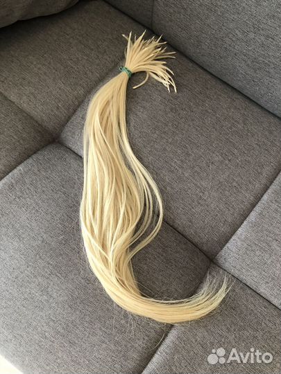 Волосы для наращивания б/у блонд 60 см