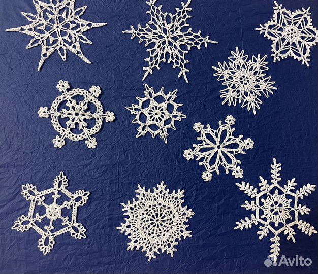 Новогодняя декорация, снежинка вязаная(ручная рабо