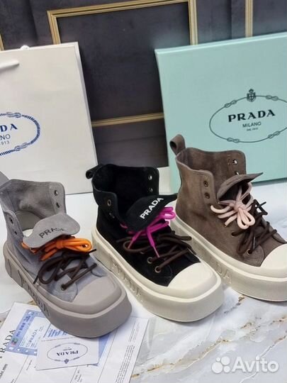 Кеды женские prada замша