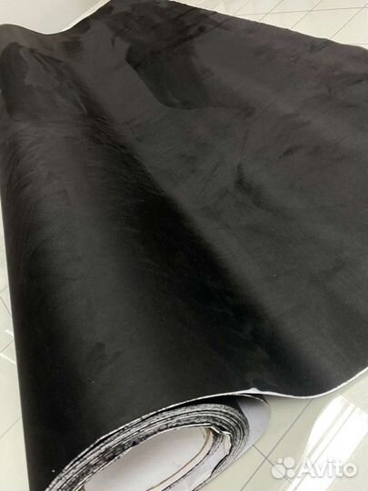 Алькантара чёрная самоклеющаяся