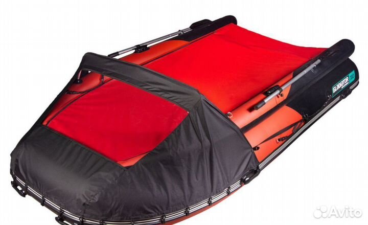 Надувная лодка gladiator E380X красно/черная