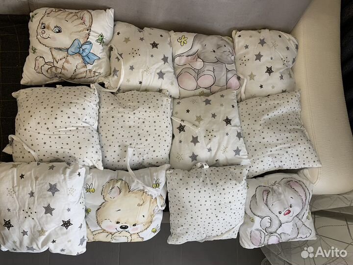Подушки в детскую кроватку, бортики