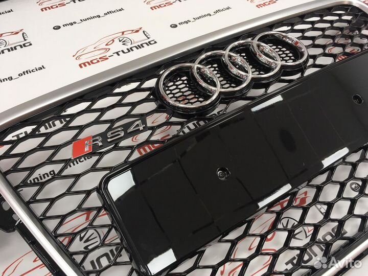 Решетка на Audi A4 в стиле RS4 07-11 гг. дизайн 5