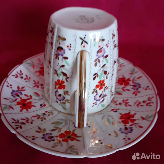 Чайная пара, костяной фарфор,Песочное