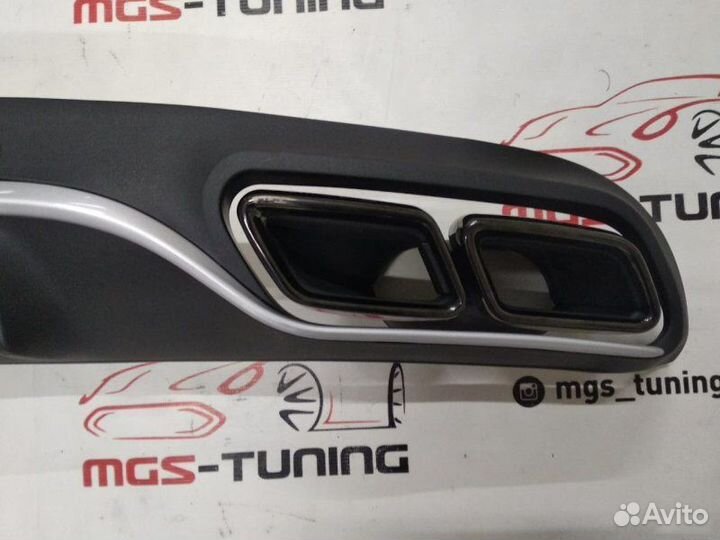 Диффузор черные насадки C Coupe c205 C63 AMG