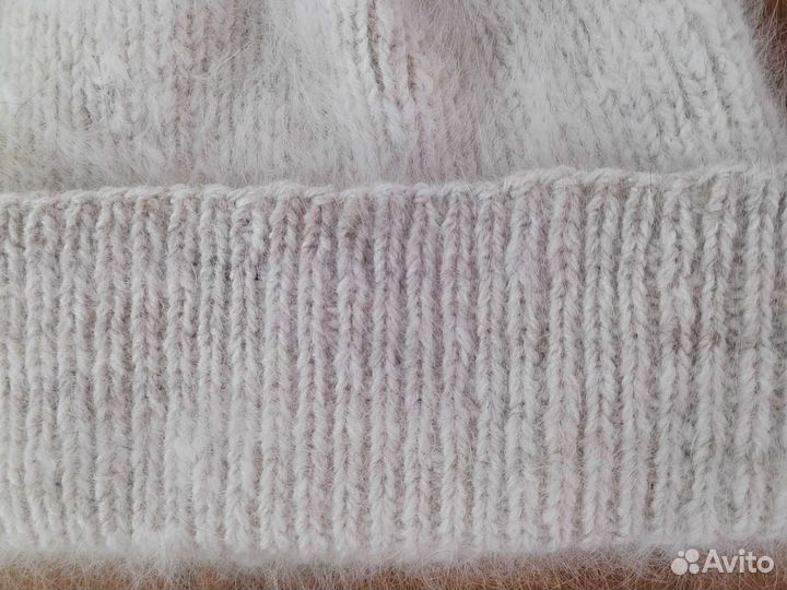 Шапка и варежки из собачьего пуха