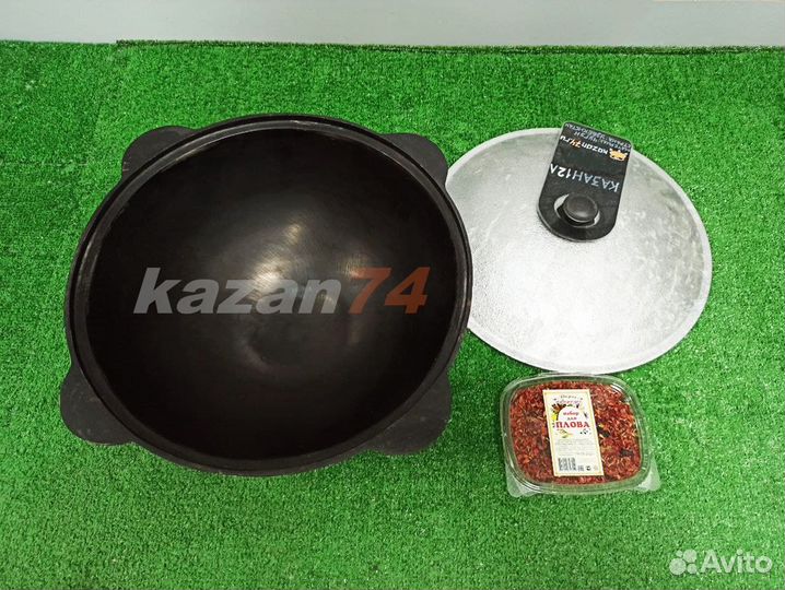 Казан чугунный 12л плоское дно