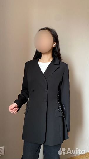 Черный пиджак оверсайз