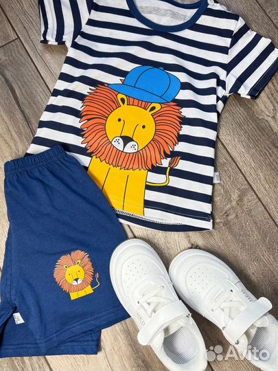Костюм для мальчика (шорты+футболка) 80 90 100