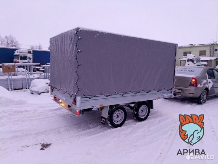 Двухосный прицеп с тентом 150 см мзса 817738.001