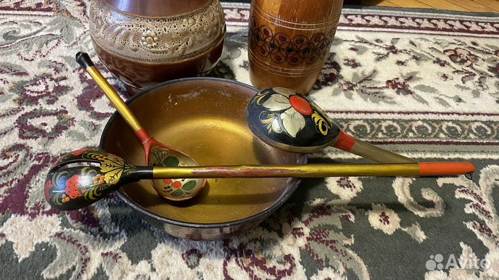 Кувшин, деревянный сосуд для напитков, ложки