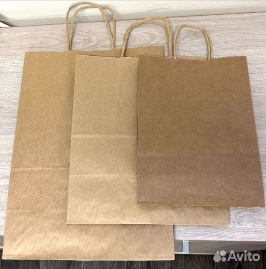 Крафт пакеты с прочными ручками