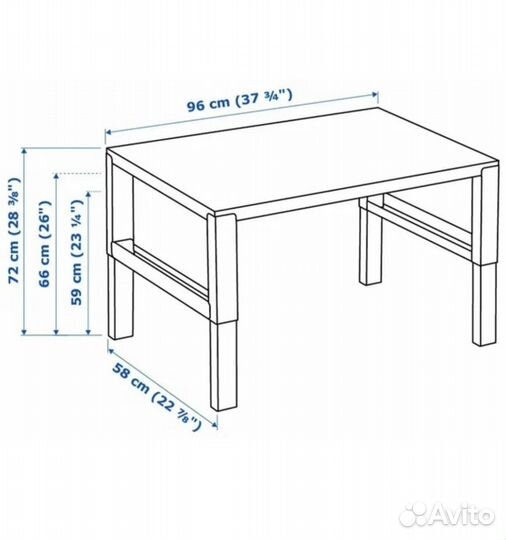 Стол детский письменный растущий IKEA поль белый