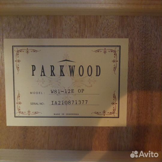 Электроакустическая гитара Parkwood W81-12E-wbag-O