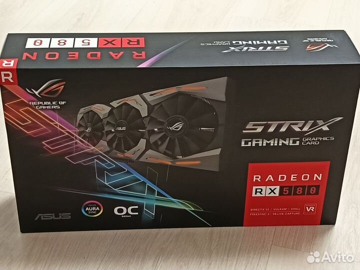 Видеокарта RX 580 8Gb Asus ROG