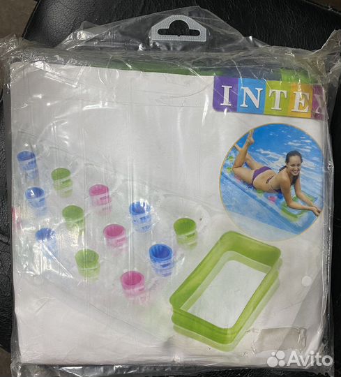Intex матрас для плавания с подстаканниками