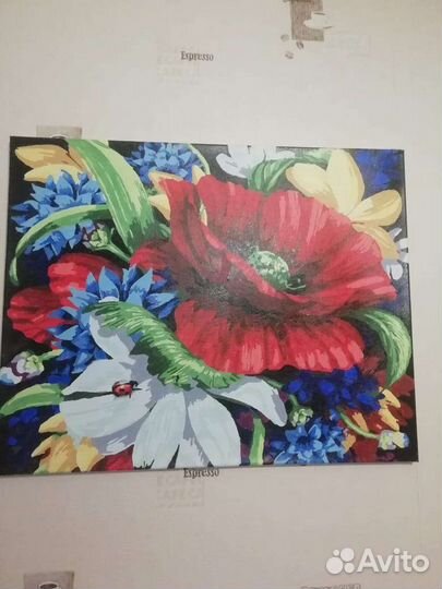 Картины по номерам рисованные, в рамке