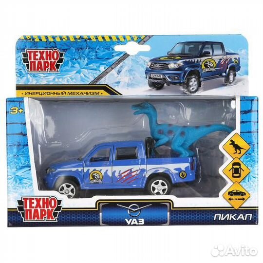 Машина Технопарк металл UAZ Pickup Снег 12 см двер