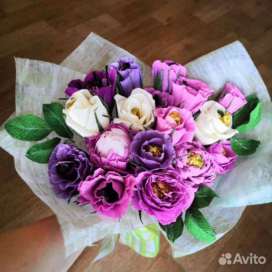 Букеты к празднику из конфет