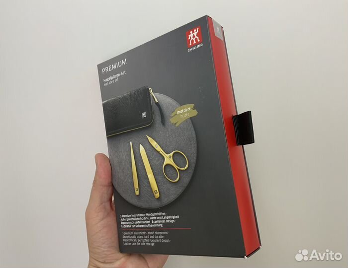 Zwilling маникюрный набор 3 пр. twinox gold