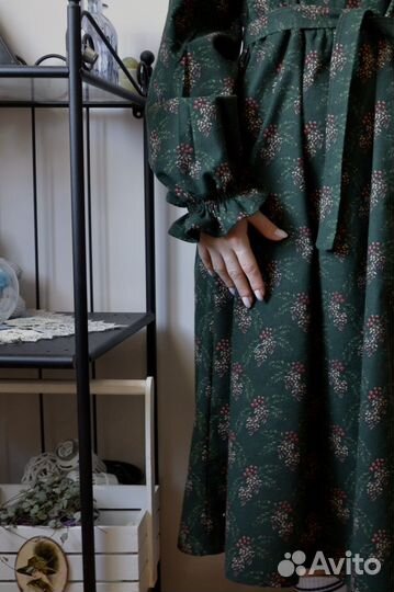 Платье свободного кроя из фланели